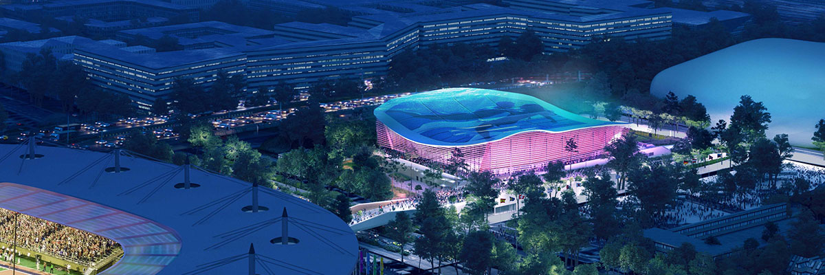 Bewegliche Beckenböden im Aquatic Centre Saint-Denis (Frankreich)